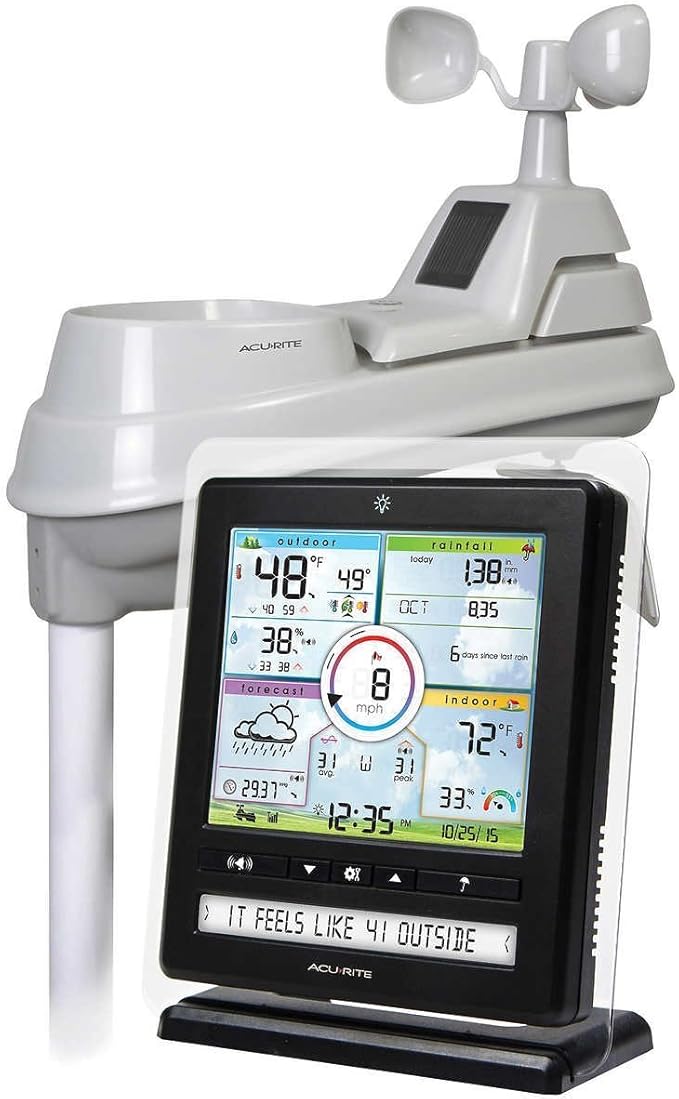 AcuRite Iris (5-in-1) Wireless Indoor/Outdoor Weather Station with Remote Monitoring Alerts for Weather Conditions (01536M)