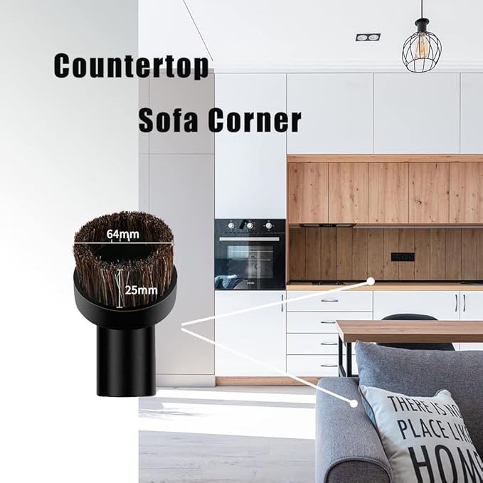 E.LUO Universal Vacuum Cleaner Replacement Brush Tip Accessory Combination for Shop Vac Accessories,32mm (1 1/4 inch Vacuum attachments) and 35mm (1 3/8 inch) Vacuum Accessories Dusty Brush Kit, 7 Set