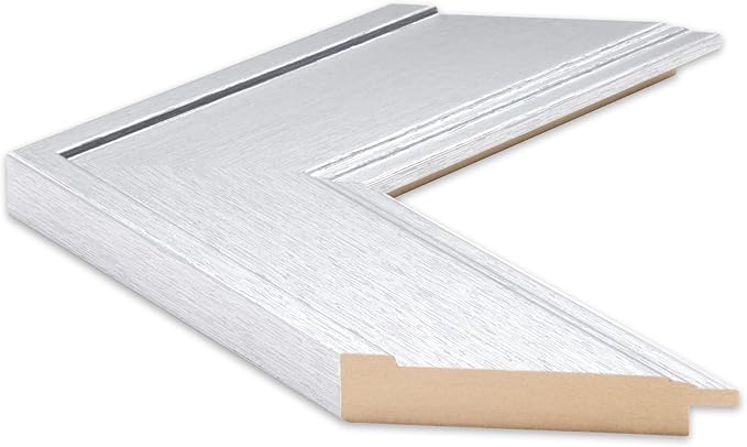 Frame My Mirror Silver Framed Mirror, 20" x 36" Mirror for Bathroom, Wood Frame, True Reflections Glass, Brushed Silver Finish, Porter Design, Hangs Horizontally or Vertically, Made in USA