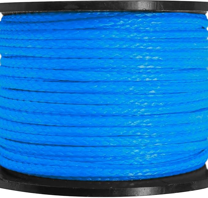 emma kites Hollow UHMWPE Braided Cord 1.3mm, 1.6mm, 2mm Spliceable for Tent Guyline Tarp Hammock Ridgeline Whoopie Sling Bear Bagging for Camping Backpacking