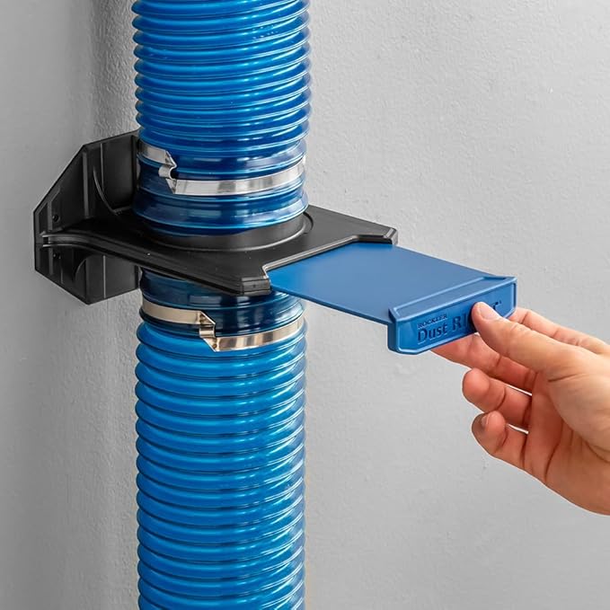 4'' To 4'' Ready-Mount Self Cleaning Blast Gate - Durable Polymer Dust Blast Gate w/Integral Bracket - Max Airflow, Easy Wall Mount Blast Gate - Ideal for Woodworking Dust Collection System