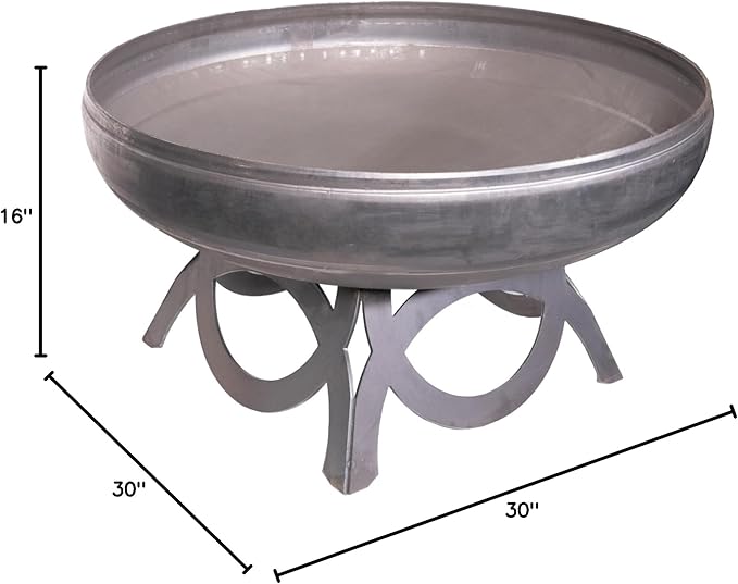 Liberty Fire Pit – Ohio Flame Wood Burning Outdoor Fire Pit - 30" Diameter with Curved Base (Made in USA)