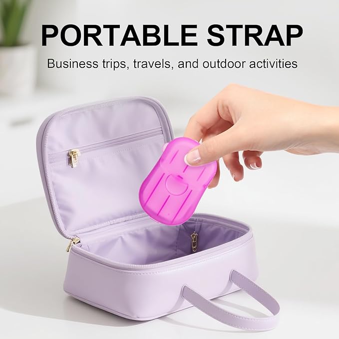 500PCS Eco Travel Soap Leaves, Portable Cleanser with 5 Scents, Paper Hand Cleaner Fragrance Color Soap Paper, Biodegradable Hand Washing Sheets for Camping/Hiking (6.5x4cm)