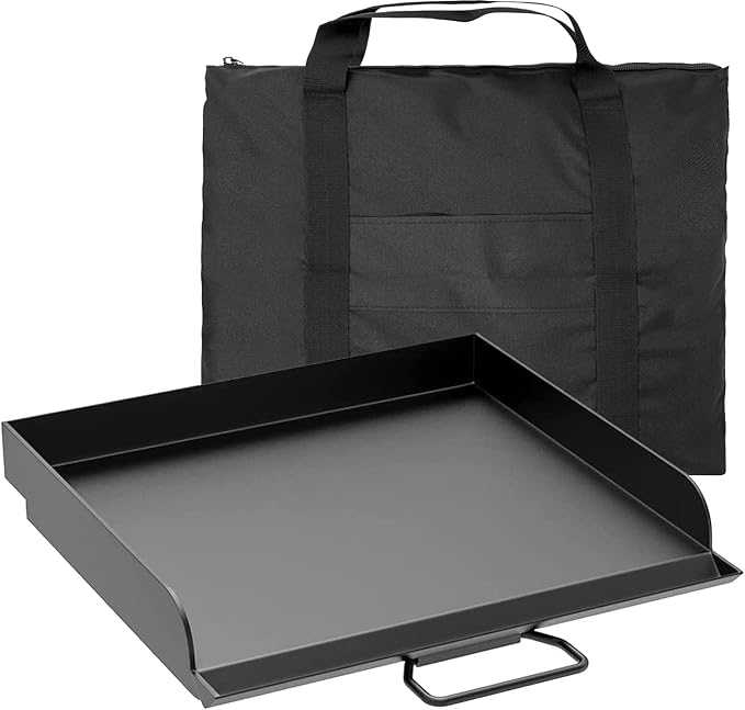 Heavy Duty Steel Griddle for Camp Chef 14" Stove Cooking Systems, Carbon Steel Flat Top with Carry Bag for Camp Chef 1-Burner Griddle Outdoor Cooking Equipment 14" x 16"