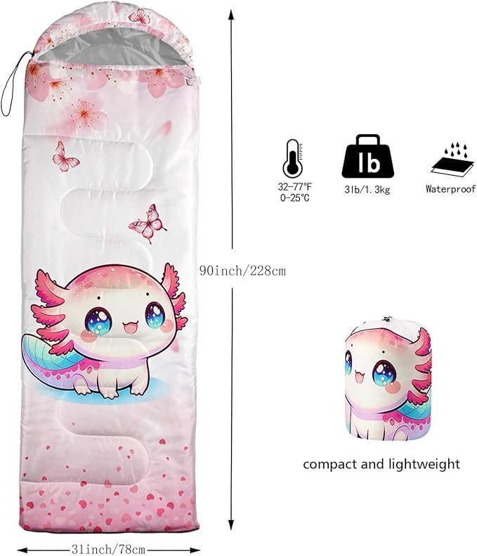 Sea Turtle Sleeping Bag for Kids Boys Girls,Ocean Themed Camping Gear,Waterproof Compact Sleeping Bag for Camping Backpacking Outdoor Hiking.