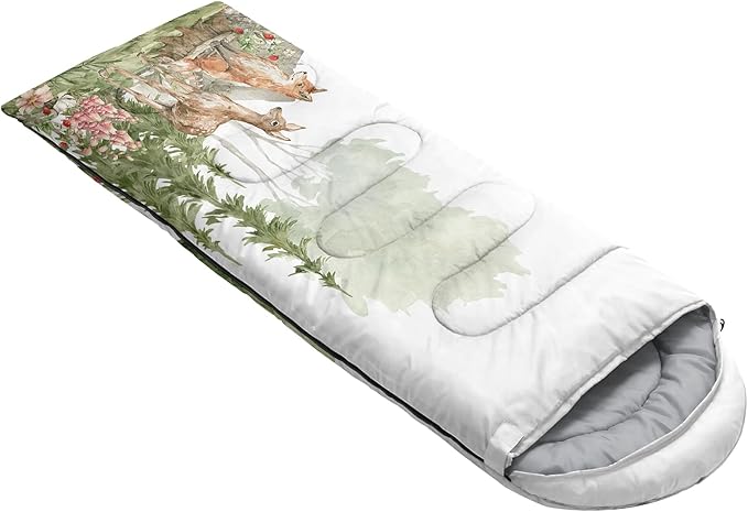 QOOMO Camping Sleeping Bags,3 Season Warm & Cool Weather,Lightweight,Waterproof Sleeping Bags for Adults & Kids,Traveling,and Outdoors,Camping Gear Equipment