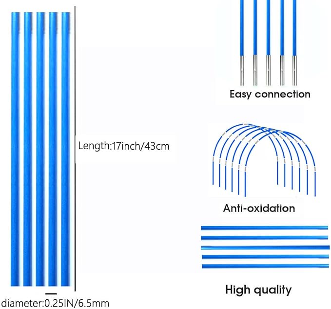 DIY 17 in, 36 Packs， Long Approximately 52ft, Diameter - 6.5mm Tent Pole, Replacement, Plant Grow Tunnel ，Telescopic Rod，Suitable for All Kinds of Outdoor Camping Tent