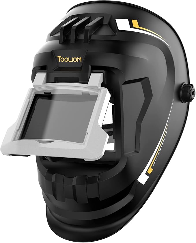 TOOLIOM Flip Front Welding Helmet Welding Mask with Flip Up Lens Welding Hood Shade-10 Black Welder Helmet for Stick MIG TIG