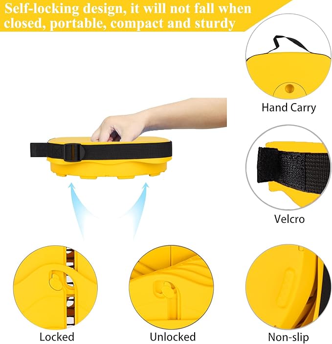 Fishboy Upgraded Collapsible Stool, 400lbs Max Weight, Lightweight But Sturdy, Portable Retractable Folding Telescoping Foldable Camping Stool for Adults Outdoor Fishing Hiking Gardening Travel BBQ