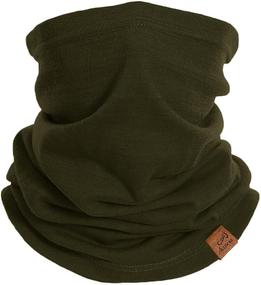 ACUSHLA 100% Merino Wool Neck Gaiter Ski Face Mask Scarf Neck Warmer for Men & Women All Weather