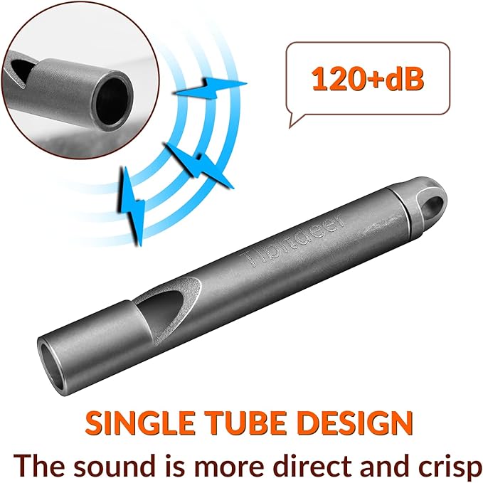 Titanium Emergency Whistle, 120db Safety Whistle with Keychain Rings for Outdoor Camping Hiking Boating Backpacking Fishing Kayak Kids Rescue Signaling Loud Survival Whistle