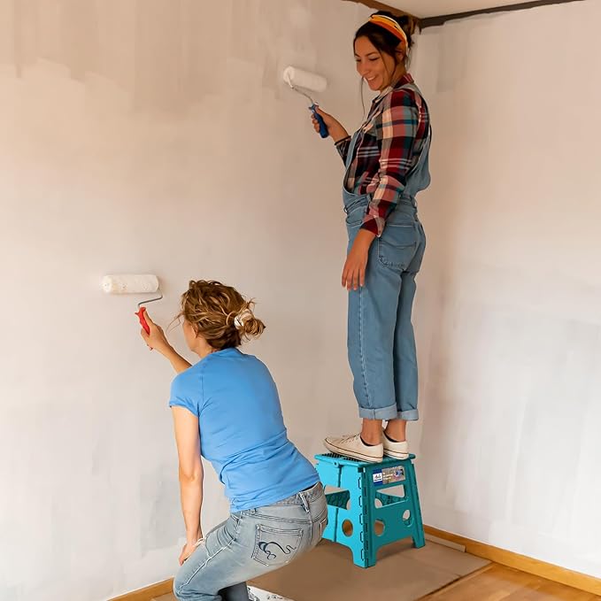 ACKO Folding Step Stool - 13" Premium Heavy Duty Foldable Stool for Adults, Kitchen Garden Bathroom Stepping Stool (1 Pack)