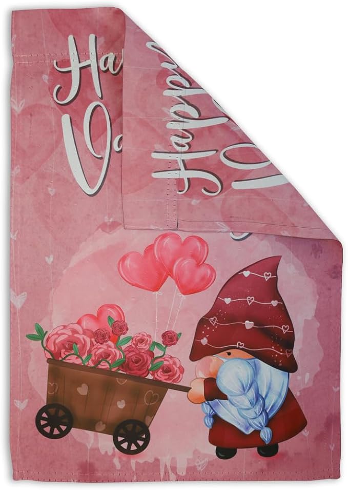 Garden Flag Wall Hanger (White) & Valentine's Day Gnome 12x18" Garden Flag Full Kit - All Season Decor
