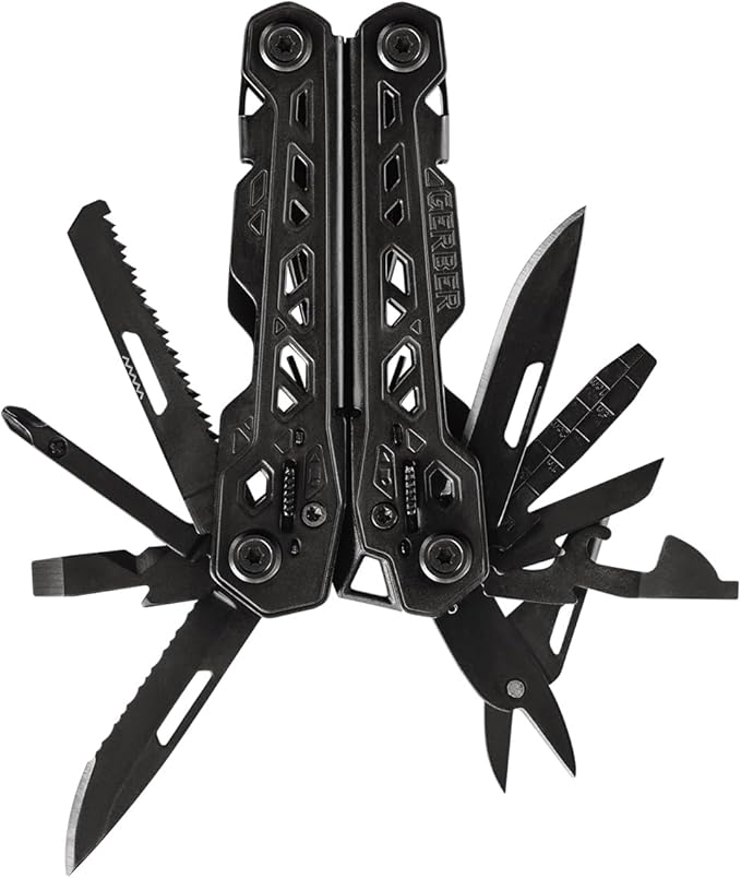 Gerber Gear Truss 17-in-1 Multitool with Pocket Knife and Needle Nose Pliers - Gifts for Men, Compact EDC Gear, Black with Standard Sheath