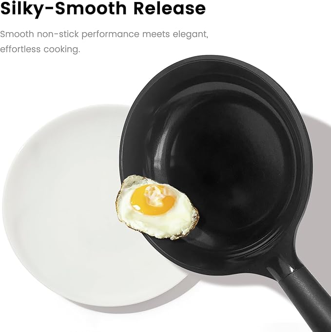 Ceramic Nonstick 8 inch Frying Pan, Non-Toxic Skillet, PFAS & PTFE & PFOA Free, Dishwasher Safe, Compatible with All Stovetops