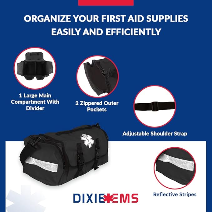 Dixigear First Responder On Call Trauma Bag W/Reflectors - Black