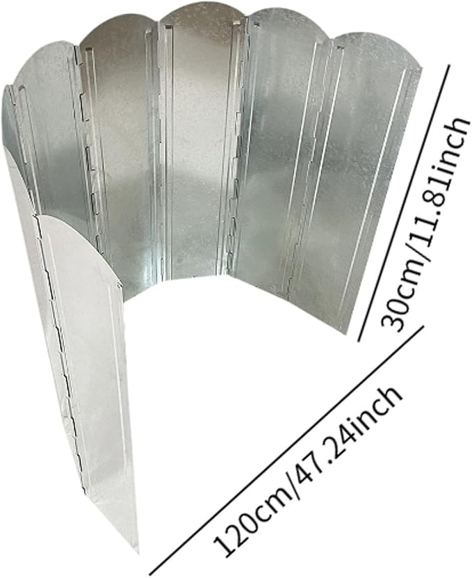 Camping Stove Windscreen, Camp Stove Wind Screen Zinc Alloy Outdoor Stove Windshield Folding Stove Wind Shield for Barbecue
