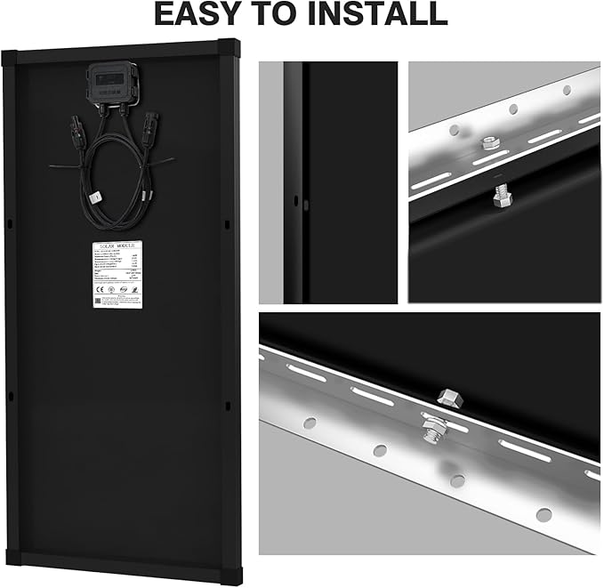 1000 Watt Solar Panels, 10Pcs 100W Monocrystalline 25% High-Efficiency 12V/24V Solar Panel for RV Camping Boat Home Farm Marine Battery and Other Off-Grid Applications