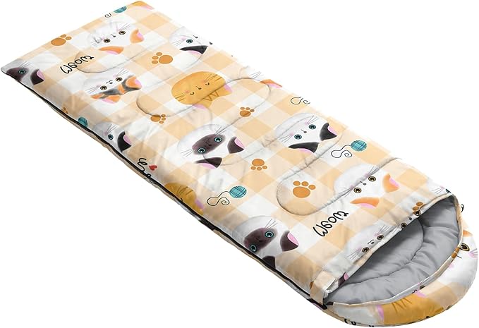 AILONEN Pink Lovely Rabbit Sleeping Bag for Girls Kids Adults,Warm and Cool Weather,Lightweight,Waterproof Backpacking,Cartoon Flowers Printed Bunny Sleeping Bag for Camping