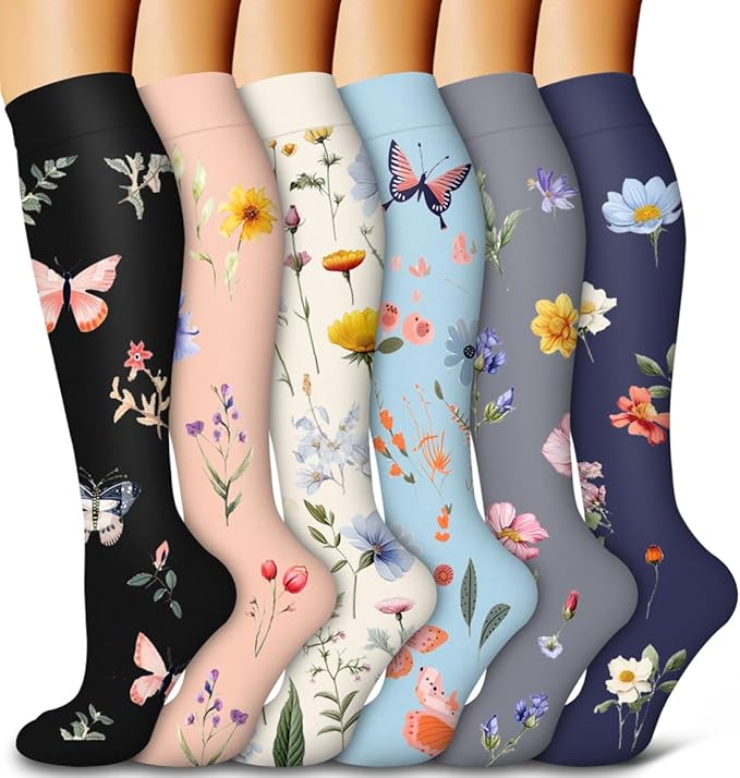 6 Pack Copper Compression Socks for Women and Men Circulation-Best Support for Medical, Running,Nursing,Athletic