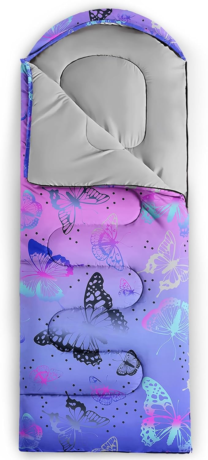 QOOMO Camping Sleeping Bags,3 Season Warm & Cool Weather,Lightweight,Waterproof Sleeping Bags for Adults & Kids,Traveling,and Outdoors,Camping Gear Equipment