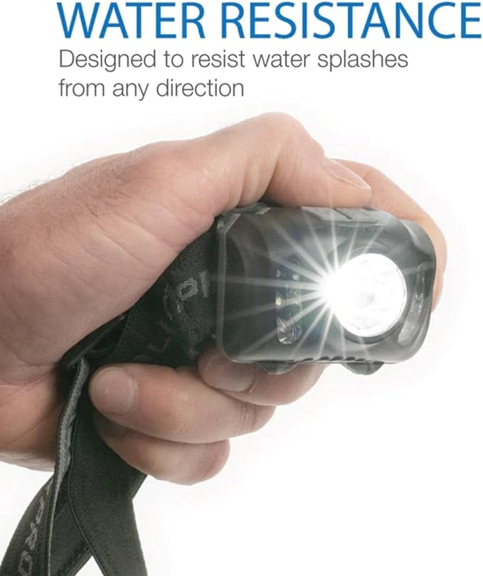 LUXPRO LP345V2 LED Headlamp - Bright 300 Lumen Head Lamp for Outdoors, Camping & Hiking - 6 Light Modes White, Green & Red Light - IPX4 Waterproof - Adjustable Headband - Batteries Included - 6 Pack