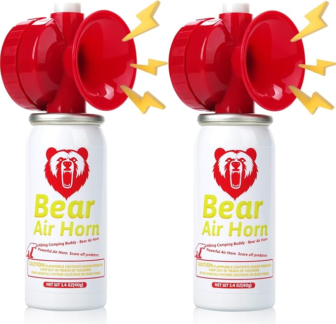 1.4oz Bear Horn for Self Defense, 123dB Loud Mini Air Horn, Audible Up to 1/2 Mile, Safety Air Horn for Hiking,Camping and Outdoor Protection