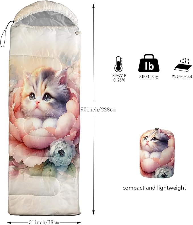 Sea Turtle Sleeping Bag for Kids Boys Girls,Ocean Themed Camping Gear,Waterproof Compact Sleeping Bag for Camping Backpacking Outdoor Hiking.