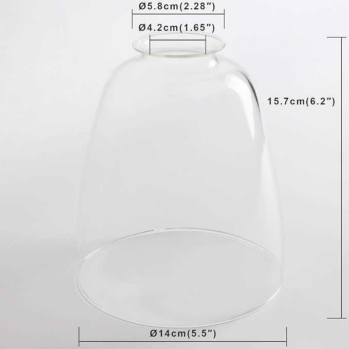 Permo Lighting Fixture Replacement Oval Cone Clear Glass Shade