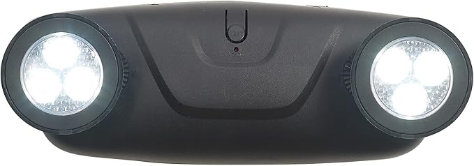 TANLUX LED Emergency Lights with Battery Backup, Two Head Adjustable Commercial Emergency Lights, UL Listed, AC 120/277V, Hardwired - 6 Pack(Black)