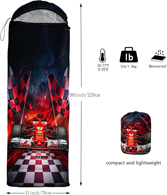 Print sleeping bag,sleeping bags,Outdoor Camping Sleeping Bag，Suitable For Children Boys And Girls Portable,Waterproof,Compact And Lightweight,Great For Outdoor Camping,Backpacking And Hiking