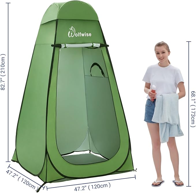 WolfWise Pop Up Privacy Shower Tent Portable Outdoor Sun Shelter Camp Toilet Changing Dressing Room