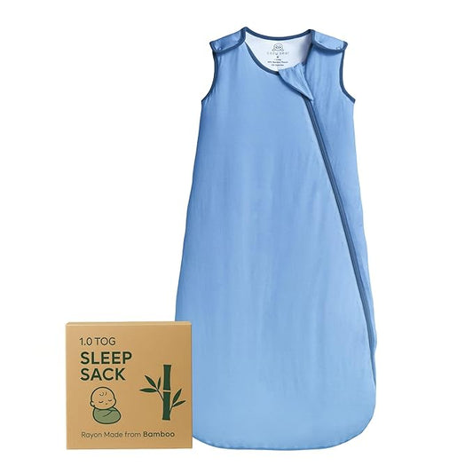 Rayon Made from Bamboo Sleep Sack 1.0 TOG 6-18 Months Unisex Baby Sleeping Bag with 2-Way Zipper Breathable Wearable Blanket Baby