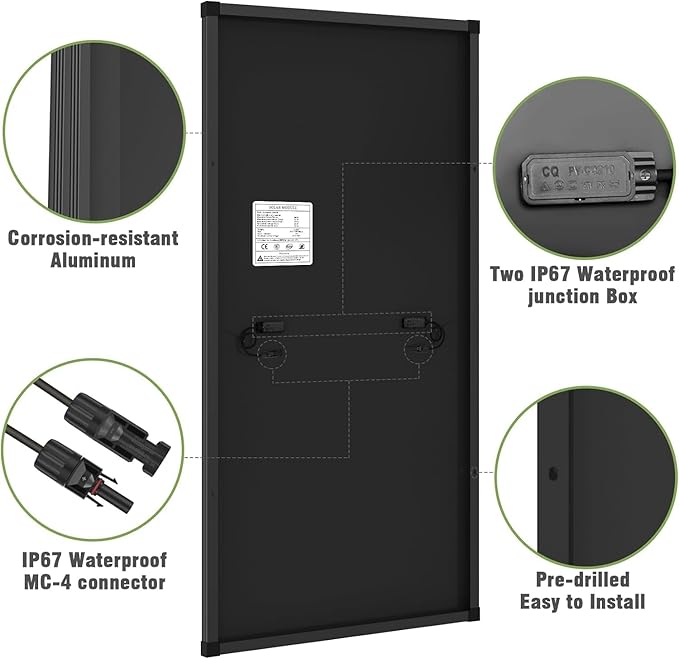 400 Watt Solar Panels, 2PCS 200W Monocrystalline 12V/24V PV Module 25% High-Efficiency Cell Half-Cut for RV Rooftop Camping Power Station Generator Off-Grid Application (2 Pack 200W)