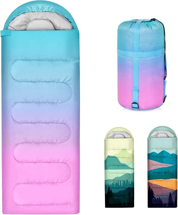 Sleeping Bags for Adults, 3 Seasons Warm & Cold Weather Waterproof Lightweight Backpacking Camping Sleeping Bag for Indoor Outdoor Camping Hiking Traveling, Camping Gear Equipment