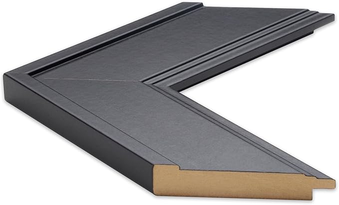 Frame My Mirror Black Framed Mirror, 24" x 28" Mirror for Bathroom, Wood Frame, True Reflections Glass, Black Finish, Porter Design, Hangs Horizontally or Vertically, Made in USA