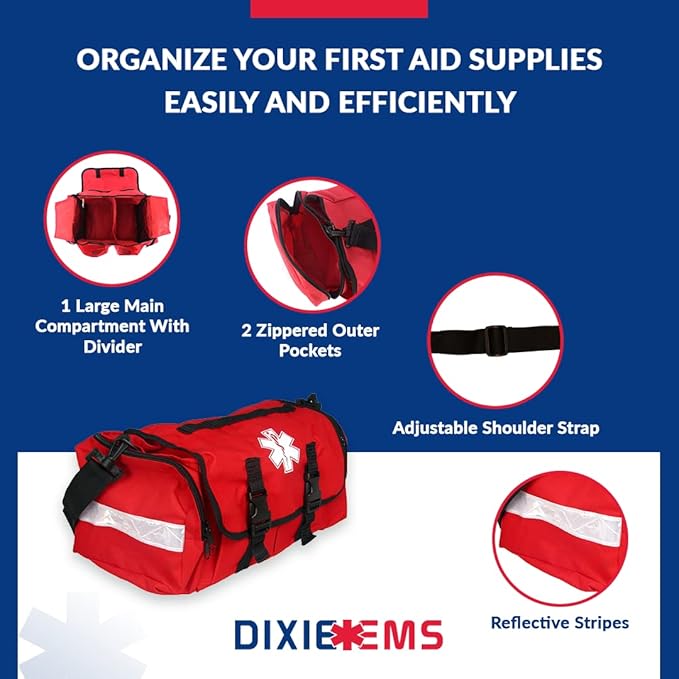 Dixigear First Responder On Call Trauma Bag W/Reflectors - Red