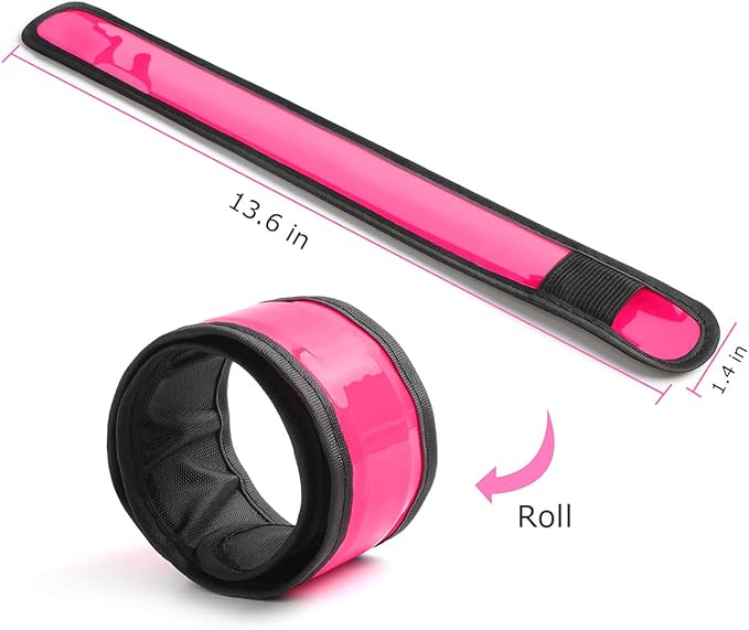 Pack of 6 LED Light Up Band Slap Bracelets Night Safety Wrist Band for Cycling Walking Running Concert Camping Outdoor Sports