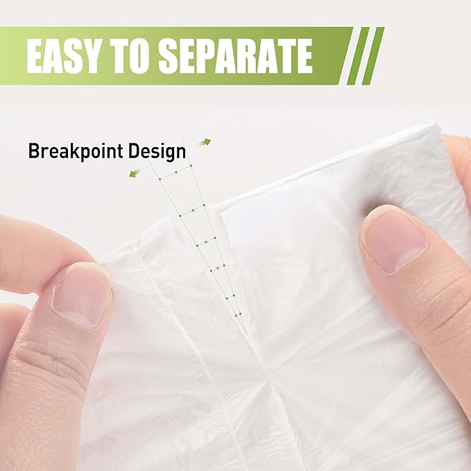 Zhuqing 1.2 Gallon Trash Bags, 5L Biodegradable Garbage Bags, 120 Counts Compost Wastebasket Liners Bags for Kitchen Bathroom Office, White