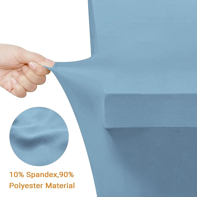 Eurmax USA Rectangular Fitted Spandex Table Covers 4ft Tablecloth Wedding Event Patio Table Decorations Stretch Table Cover for 4ft Folding Table (Sky Blue,2 Pack)