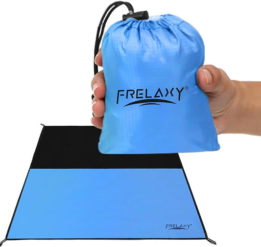 Frelaxy Pocket Picnic Blanket, Waterproof Sandproof Beach Mat, Compact Camping Tarp for Festivals, Hiking, Travel, Outdoor Recreation