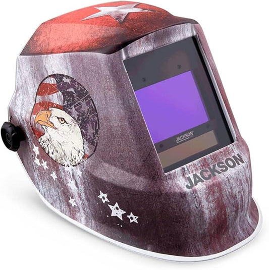 Jackson Safety Premium Graphic Welding Hood with ADF - Ultra Lightweight Auto Darkening Welding Helmet - ANSI Z87.1 (Multiple Styles)