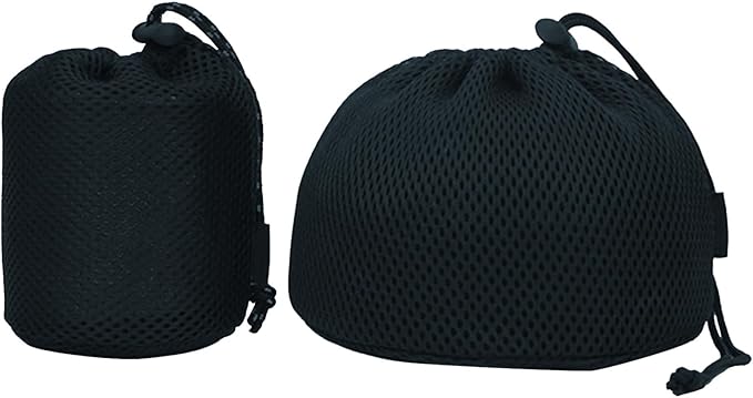 Black Nylon Mesh Bag Travel Stuff Sacks Drawstring Bag Outdoor Pots Storage Bag Camping Tableware Organizers Storage