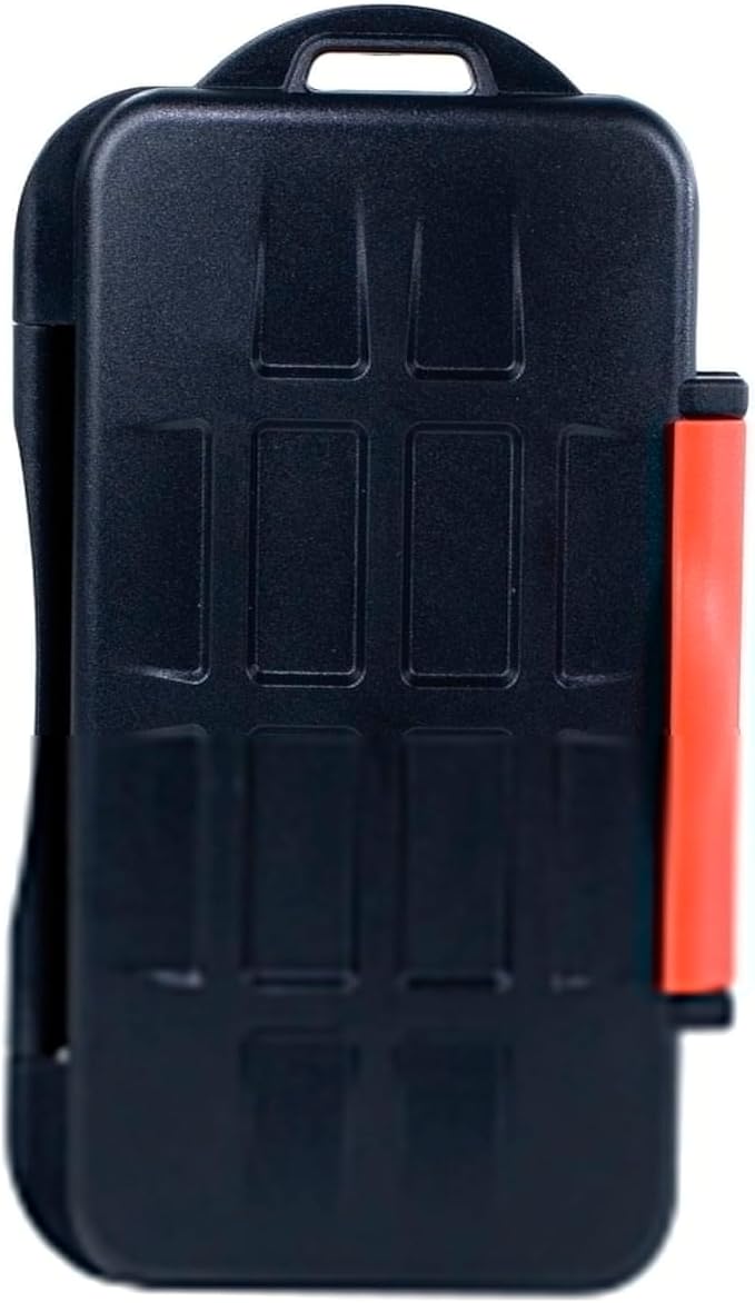 STEALTH CAM Anti-Shock Dust-Proof Waterproof Protective Ergonomic Rubber Sealed ABS-Plasic Shell Memory Card Storage Case - Holds 12 SD & 12 MicroSD Cards