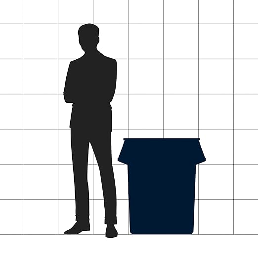 55 Gallon Blue Round Commercial Trash Can with Lid