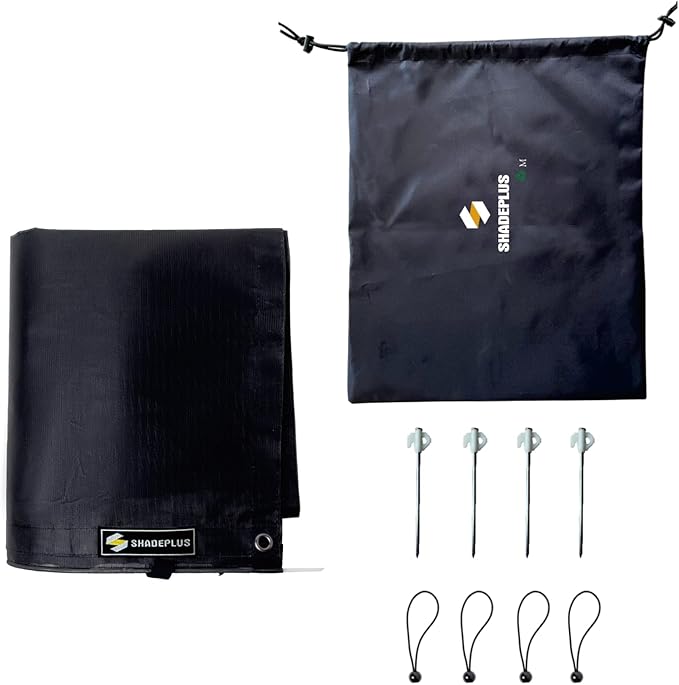 RV Awning Sun Shade Screen 8'x19'3''(Fit for 20' Awning),Black Mesh Shade Screen Without Zipper,Universal Trailer Camper Awning Screen with Complete Kit,Improves Shadow and Privacy