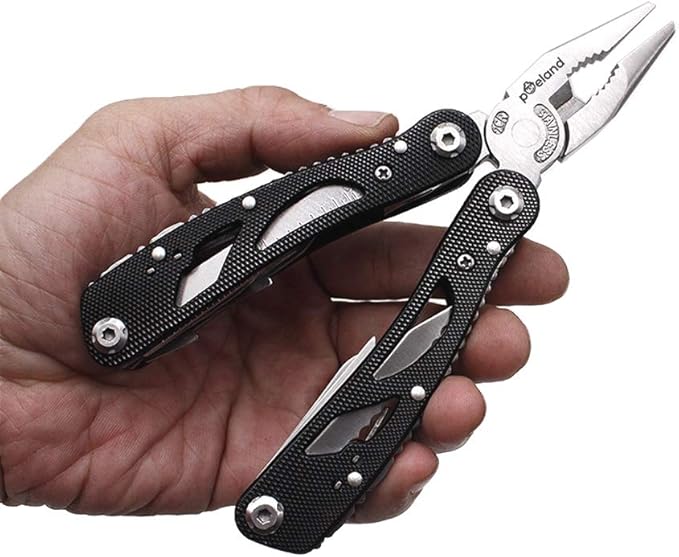 Poeland Multitool Pliers Set Stainless Steel Screwdriver Tool with 11 Screwdriver Bits Black