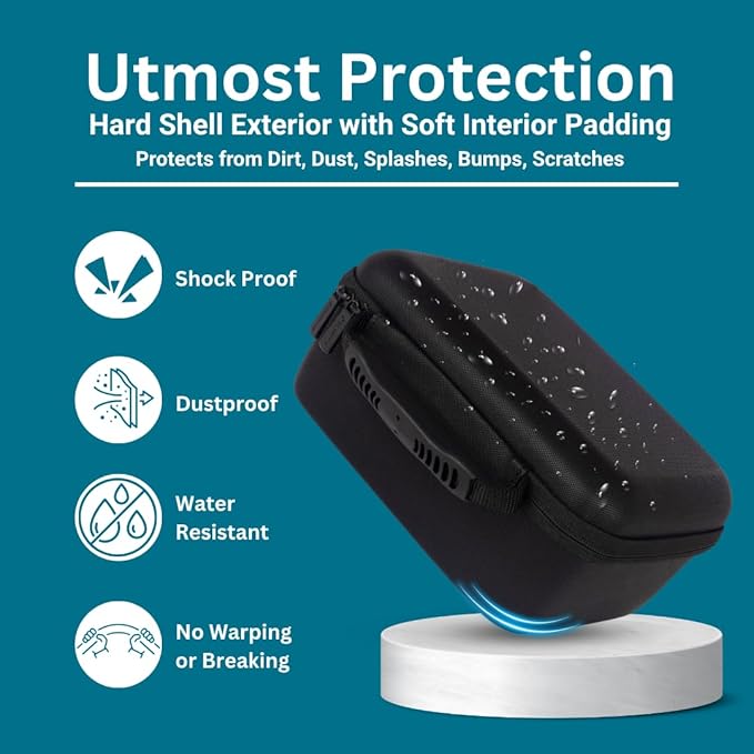 Hard Case With Customizable Protective Foam - Interior: 9.5" x 7.5" x 4.75" - Lightweight Hard Shell Camera Case with Zipper for GoPro, Camera, Electronics, Cosmetic, Makeup & More - EVA Protection