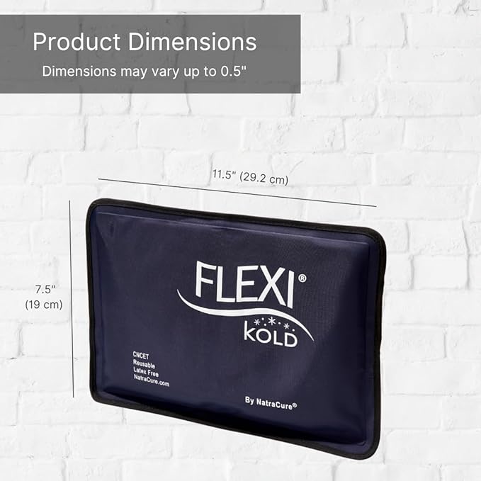 FlexiKold Gel Soft Flexible Ice Packs for Injuries - Reusable Freezer Cold Pack, Cold Compress & Cooling Gel Pad for Face, Shoulder, Hip, Leg, Arm, Ankle & Foot Injury - Medium - 7.5” x 11.5”