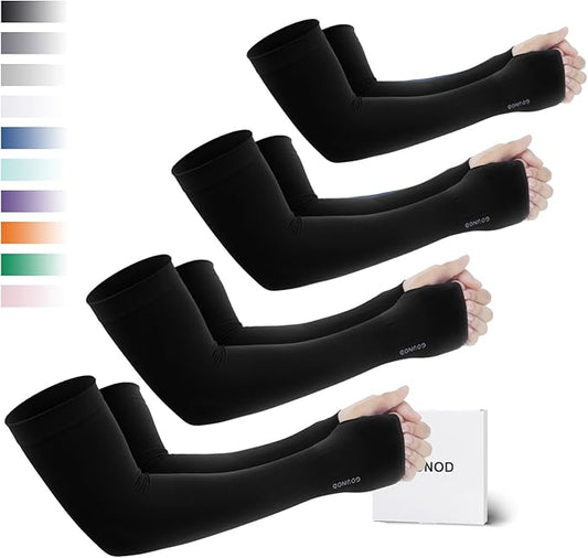 GOUNOD Sun Protection Cooling Arm Sleeves with Thumb Holes - Gardening Outdoors Sports Workouts Sunscreen Arm Sleeves